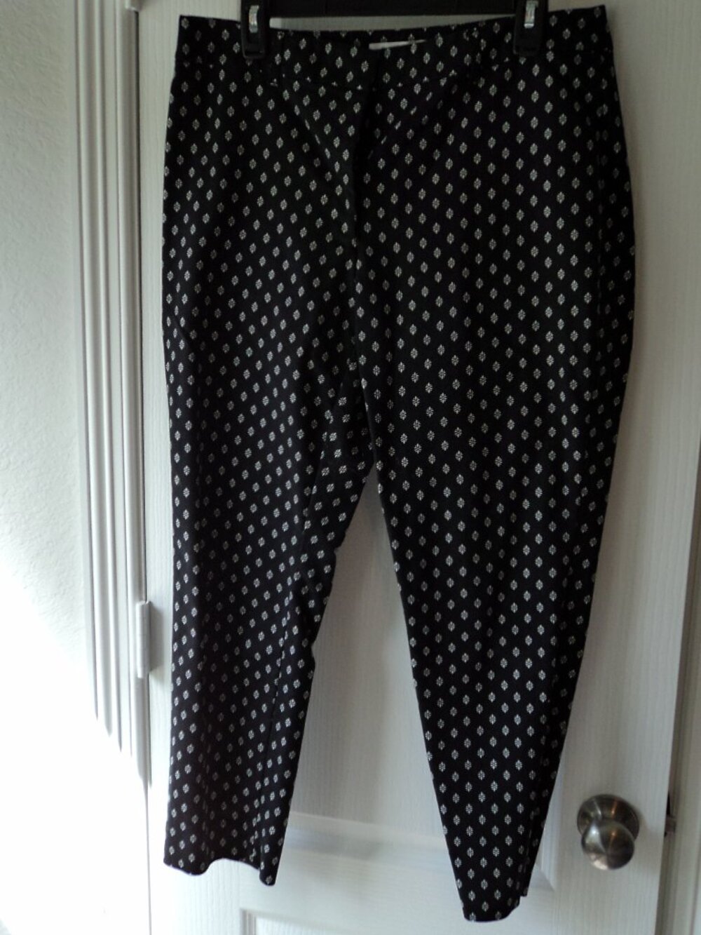 Women's Black Pant with White Pattern